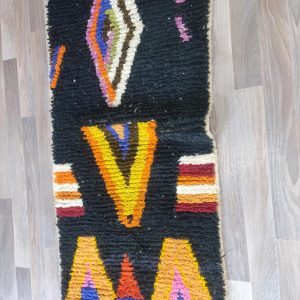 Handwoven Berber Boujaad Rug, know that Colorful Wool Runner