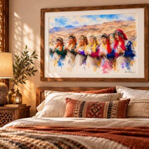 Amazigh High Atlas Song Watercolour Print Digital Download