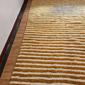 Berber Handmade Wool Rug with Brown Levels Pattern Design