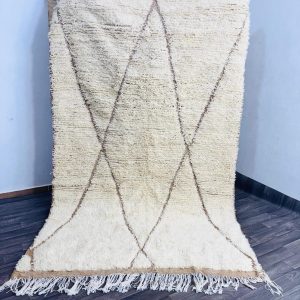 Berber Hand Knotted Beni Ourain Azilal Wool Rug Abstract Design