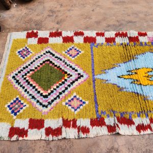 Berber Boucherouite Colorful Handmade Runner Rug with Hallway Style