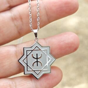 Amazigh Berber Yaz Tifinagh Symbol Stainless Steel Necklace