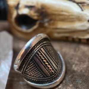 Amazigh Tuareg Chevalière Arrondie Massif Artisanat Silver Ring