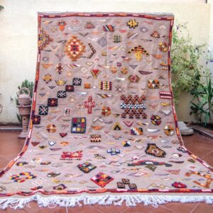 Berber Handwoven Taznakht Wool Rug With Natural Artisan Design