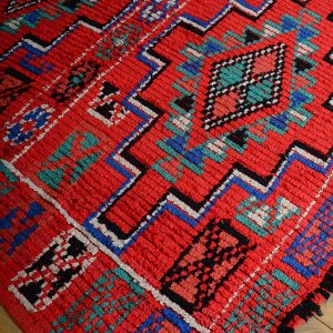 Vintage Azilal Berber Boujaad Wool Rug Handmade Atlas Carpet