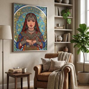 Amazigh Kabyle Woman Portrait Digital Download Berber Art Print