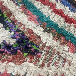 Amazigh Berber Boucherouite Colorful Handwoven Runner Wool Rug