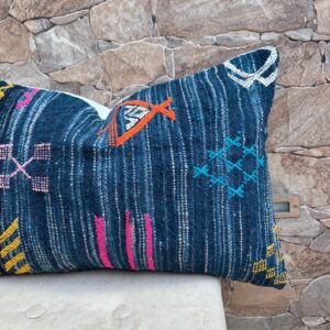 Berber Handwoven Wool Pillow Cover with Traditional Amazigh Symbols