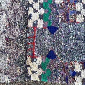 Amazigh Berber Boucherouite Handmade Wool Yarn Kilim Rug