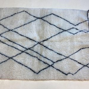 Berber Boho Checkered Wool Cotton Hand Knotted Rug