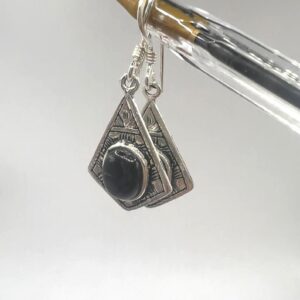Tuareg Berber Sterling Silver Dangle Earrings with African Motifs