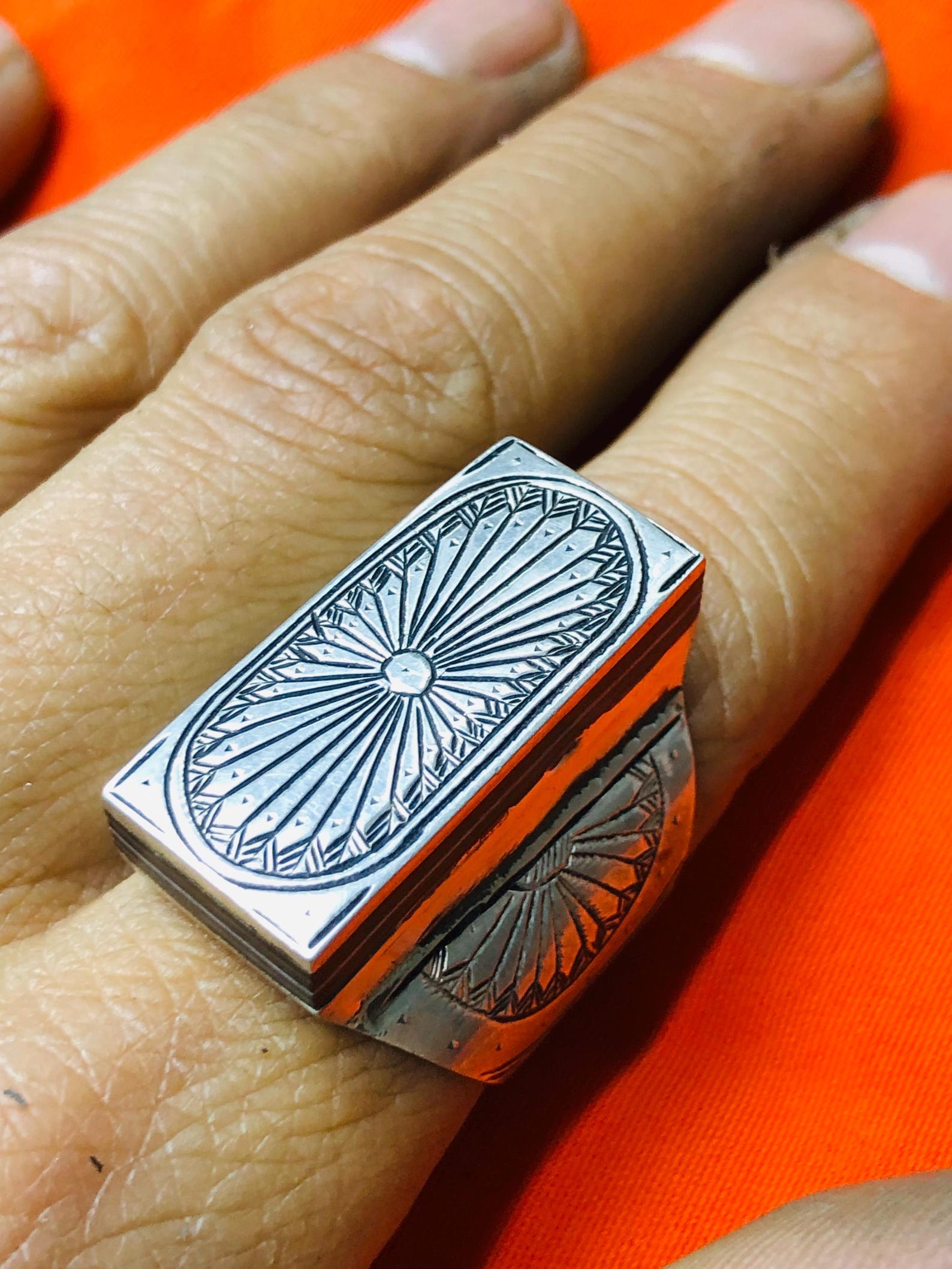 Berber Tuareg Sterling Silver Amazigh Engraved Traditional Jewelry Ring