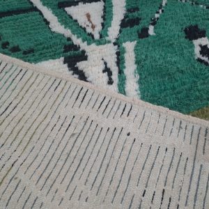Berber Green Azilal Handmade Wool Rug with Beni Ourain Style