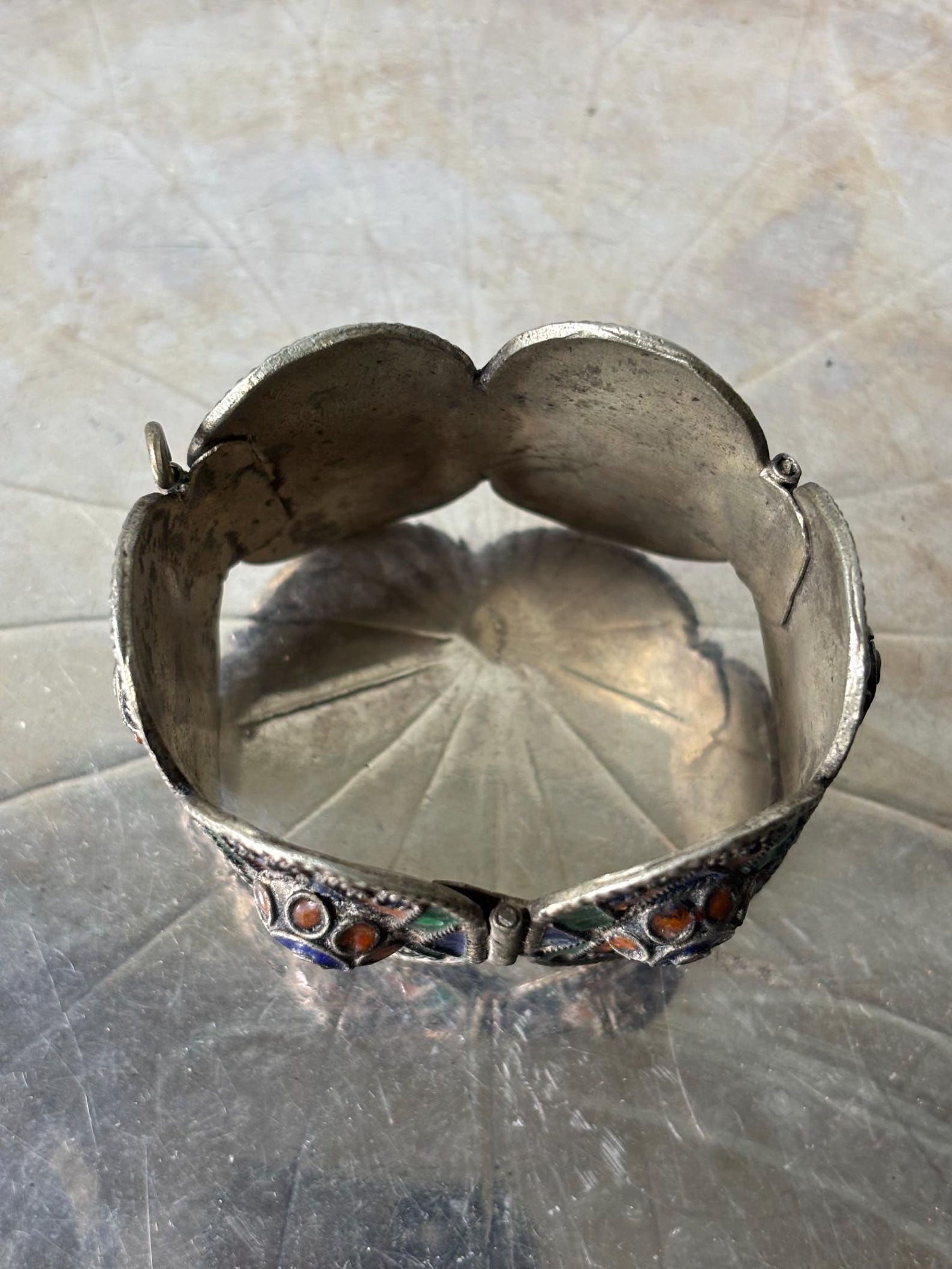 Amazigh Traditioneller Berber Kabyle Mid Century Enamel Bracelet