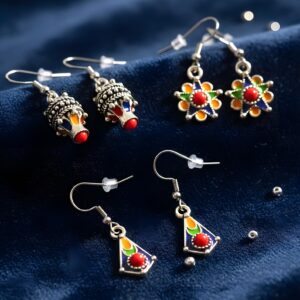 Amazigh Kabyle Berber Kabyles Earrings Set with Three Paires