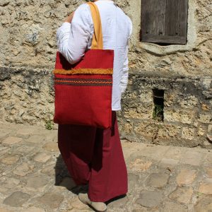 Berber Rubis Bag with Ruby Red Natural Fiber Cabas Design