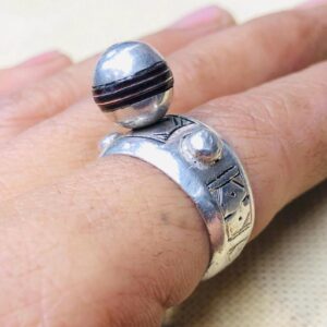 Amazigh Berber Tuareg Silver Ring with Traditional Engraving