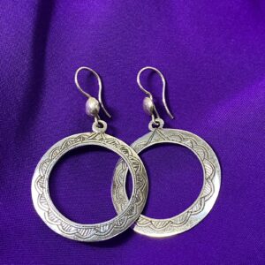 Berber Tuareg Taqzhne massif Silver Earrings with Amazigh Style