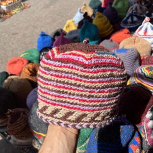 Amazigh Berber Handcrafted Wool Beanie with Geometric Knit Hat