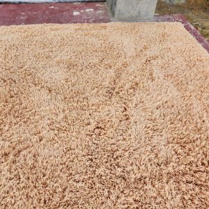 Berber Olive Green Shag Wool Rug Extra High Pile Area Rug