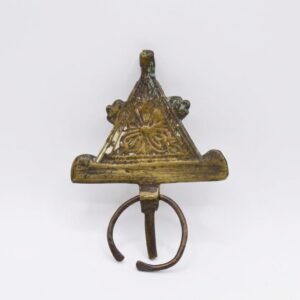 Amazigh Berber Vintage Bronze Fibula Pin with Engraved Tribal Design