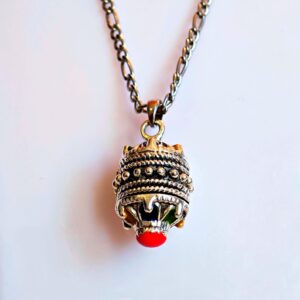Amazigh Berber Kabyle Necklace with Silver Enamel Pendant