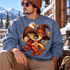 Amazigh Berber Eagle Wizard Hat Digital T-Shirt Design PNG