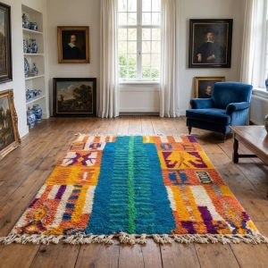 Colorful Berber Boujaad Azilal Wool Handmade Artisan Rug