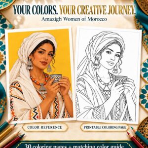 Amazigh Women Coloring Stress Relief Printable Download Collection