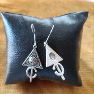 Amazigh Bereber Hamsa Earrings with Silver Plated Heritage Design