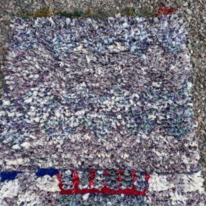 Amazigh Berber Boucherouite Handmade Wool Yarn Kilim Rug