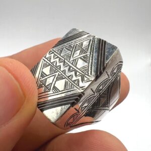 Berber Tuareg Ebony Sterling Silver Ring Size 10 Vintage Jewelry
