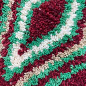 Berber Boujaad Red Geometric Wool Rug Handmade Style