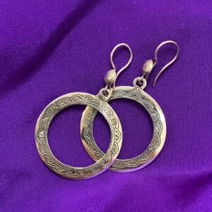Berber Tuareg Taqzhne massif Silver Earrings with Amazigh Style