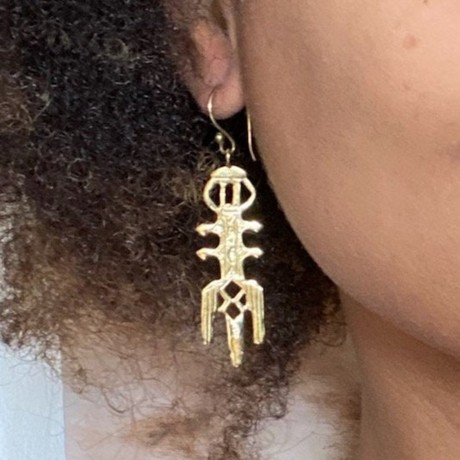 Berber Tuareg ITHRI Geometric Brass Earrings Handmade Jewelry