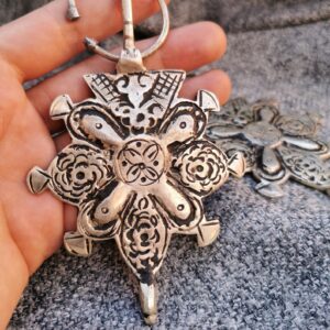 Berber Amazigh TIZERZAI Fibula Pair Vintage Silver Brooch Jewelry