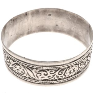 Antique Berber Silver Bracelet with Atlas Vegetal Engraved Motifs