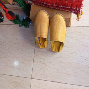 Berber Babouche Shoes Handmade Yellow Leather House Slippers