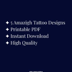 Amazigh Berber Deep Meaning Tattoo Designs Printable Download with Instant Access