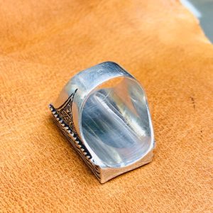 Berber Hand Engraved Silver Ring with Adjustable Artisan Design