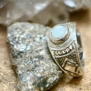 Amazigh Tuareg Chevalière Artisanat massif Silver Nacre Ring