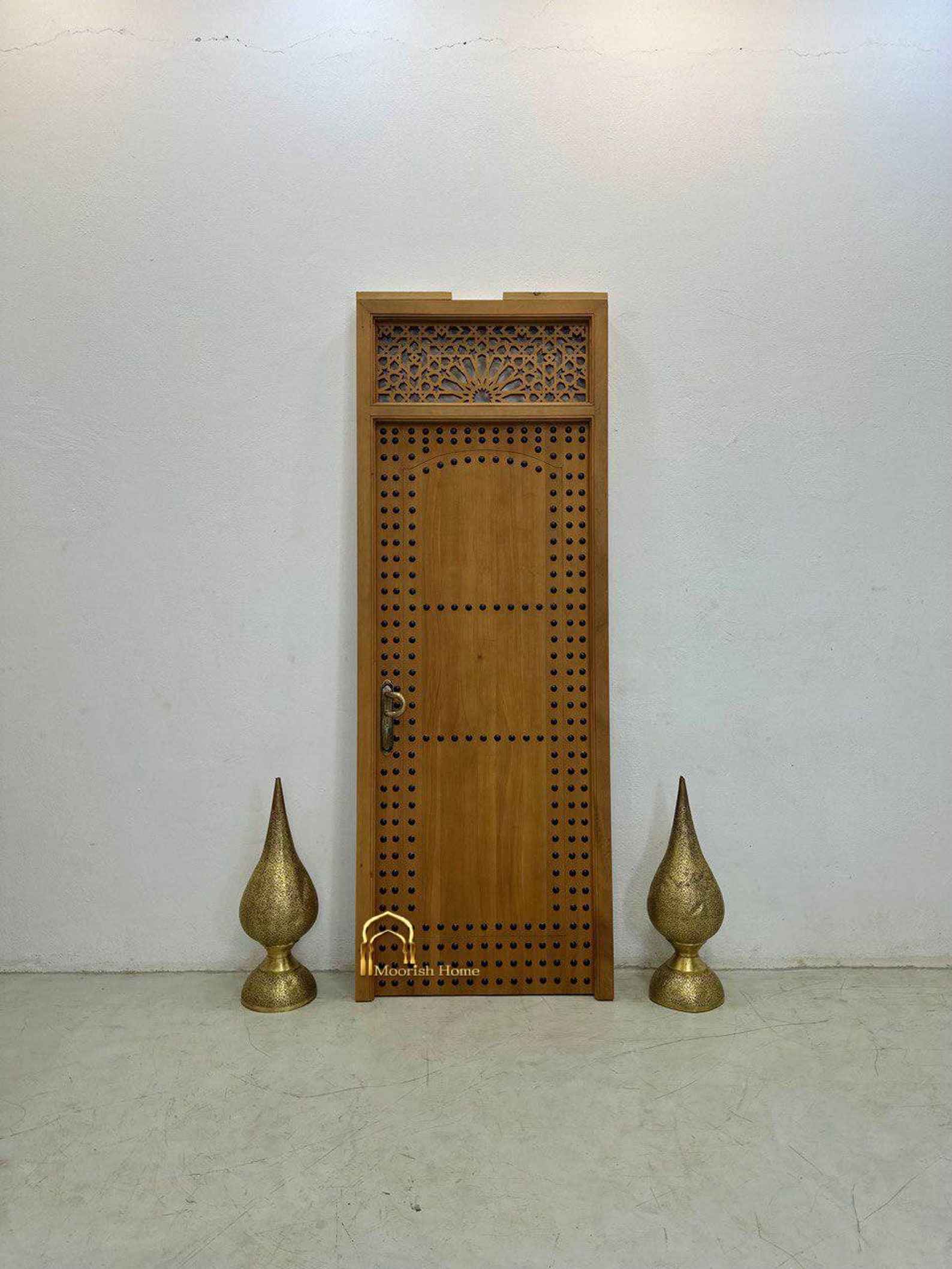 Amazigh Moorish Carved Cedar CUSTOM Door with Berber Traditional Style