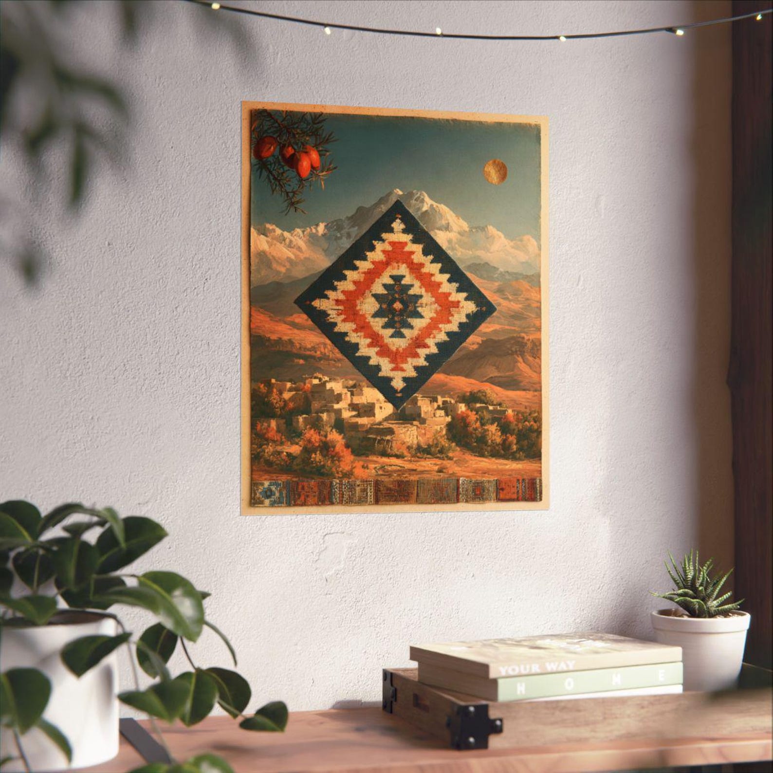 Amazigh Berber Mountain Folk Geometric Wall Art Print