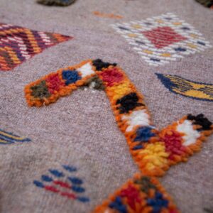 Berber Handwoven Taznakht Wool Rug With Natural Artisan Design