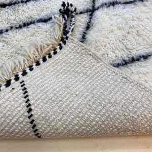 Berber Boho Checkered Wool Cotton Hand Knotted Rug