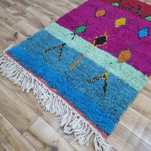 Amazigh Beni Ourain Berber Geometric Wool Handwoven Rug