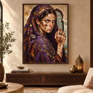 Amazigh Berber Woman Portrait Digital Download Purple Art Print