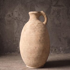 Berber Ovoid Terracotta Vase with Single Handle Antique Vessel