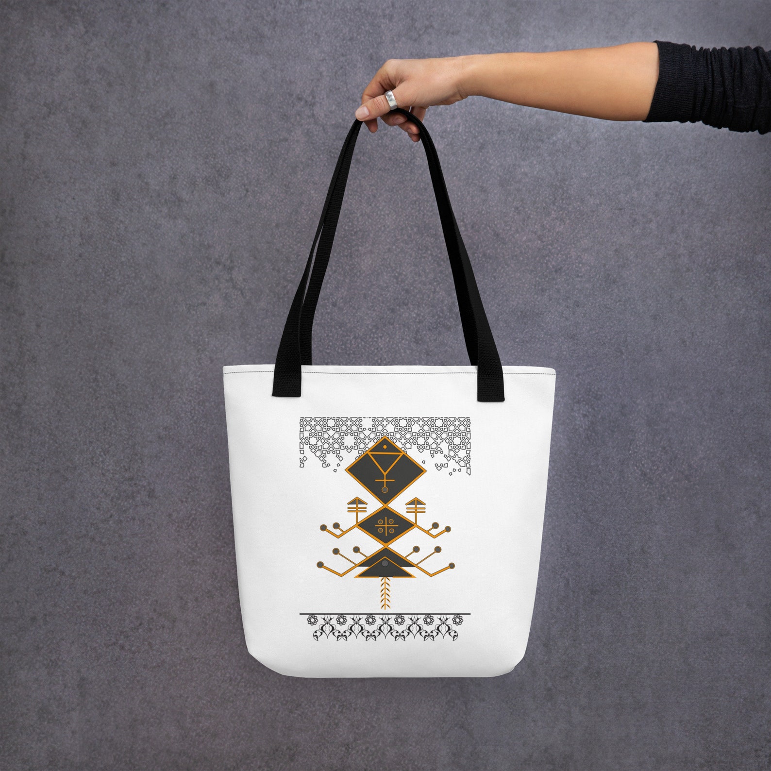 Amazigh Berber Kabyle Tifinagh Motifs Design Tote Bag