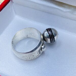 Amazigh Berber Tuareg Silver Ring with Traditional Engraving